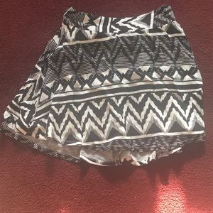 Black and white mini skirt